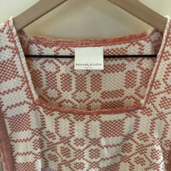 NINA LEUCA MAXI DRESS. LINEN AND COTTON. ITALIAN. HAND MADE - Picture 6 of 8